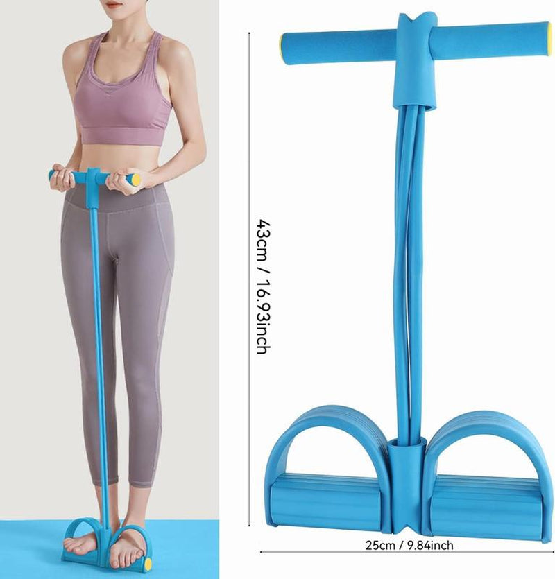 Manual Tension Pedal Elastic Band (Eco-Friendly Natural Latex) | Adjustable Resistance Yoga Stretching Band | Home Gym Arm & Waist Training Exercise Equipment