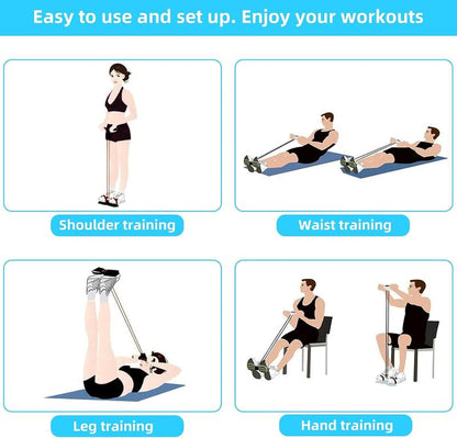 Manual Tension Pedal Elastic Band (Eco-Friendly Natural Latex) | Adjustable Resistance Yoga Stretching Band | Home Gym Arm & Waist Training Exercise Equipment