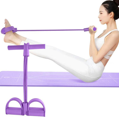 Manual Tension Pedal Elastic Band (Eco-Friendly Natural Latex) | Adjustable Resistance Yoga Stretching Band | Home Gym Arm & Waist Training Exercise Equipment